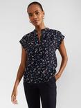 Hobbs Carine Ditsy Floral Print Top, Navy/Multi