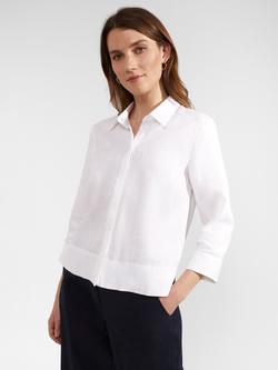 Hobbs Nita Cropped Linen Shirt, White