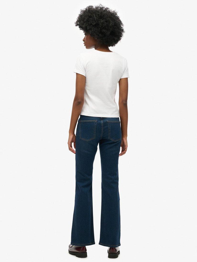 Product image 5 of 8, which shows Superdry Organic Cotton Mid Rise Slim Flare Jeans, Van Dyke Mid Used, W34/L30
