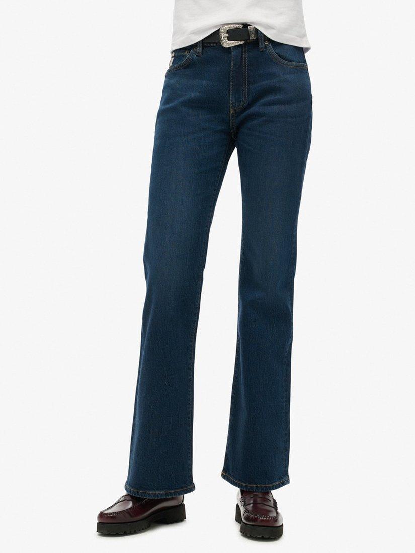 Product image 7 of 8, which shows Superdry Organic Cotton Mid Rise Slim Flare Jeans, Van Dyke Mid Used, W34/L30