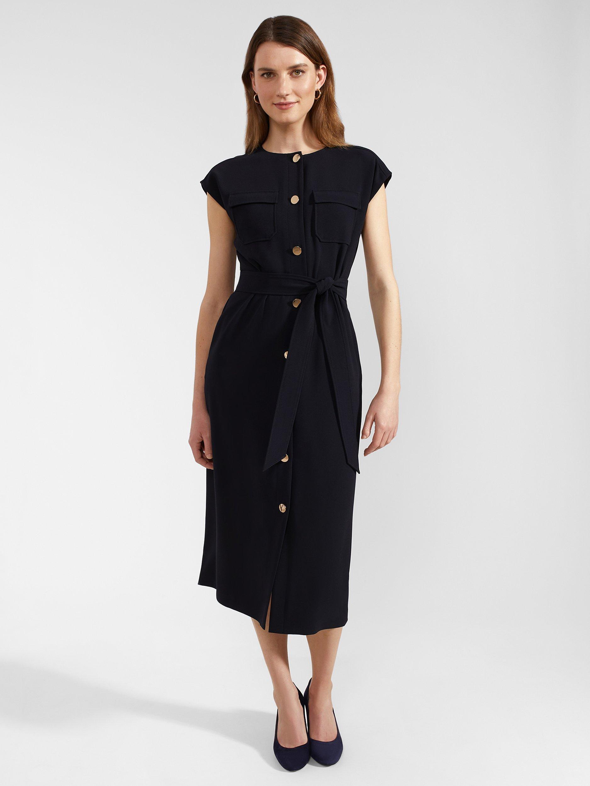 Hobbs Tania Shirt Midi Dress Navy