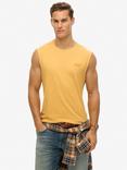 Superdry Organic Cotton Essential Logo Tank Top, Ochre Yellow Marl