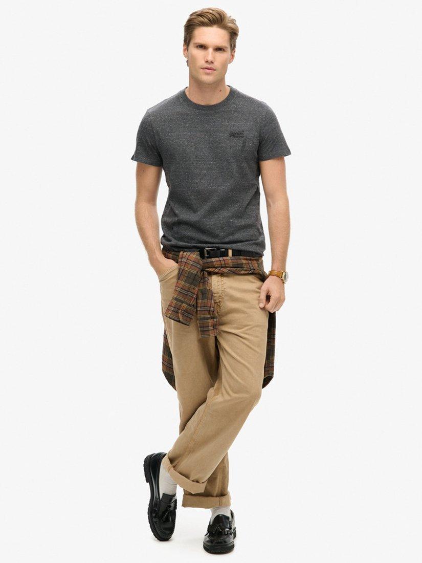 Product image 3 of 7, which shows Superdry Organic Cotton Essential Logo T-Shirt, Charcoal Heather, XS