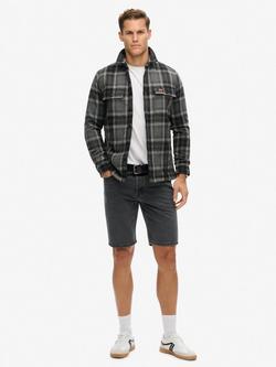 Superdry Straight Denim Shorts, Washed Black