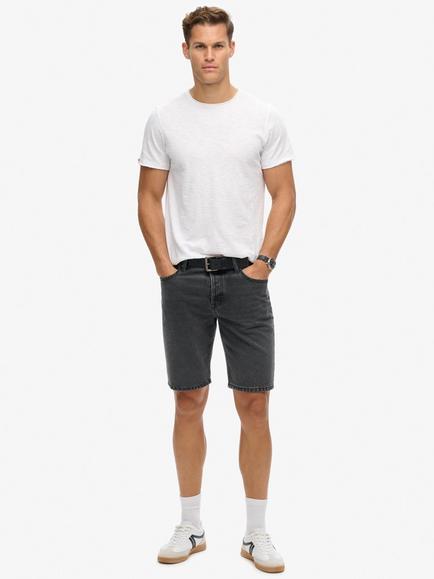 Superdry Straight Denim Shorts - view 2, Washed Black