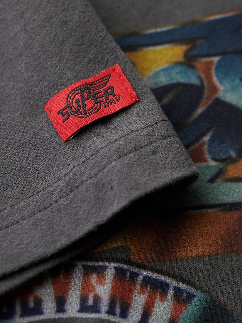 Product image 3 of 5, which shows Superdry Rock Graphic Band T-Shirt, Charcoal Grey, M