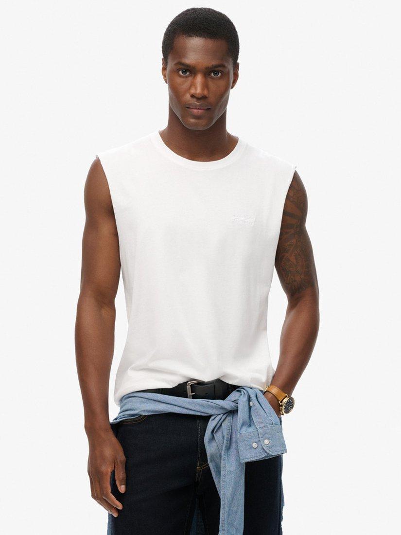 Product image 1 of 6, which shows Superdry Organic Cotton Essential Logo Tank Top, Optic, XS