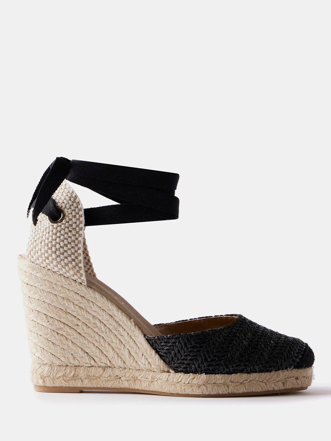 Mint Velvet Raffia Wedge Heels