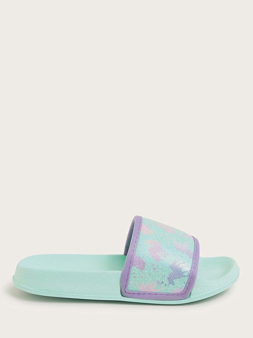 Monsoon Kids' Hologram Unicorn Sliders, Aqua/Multi