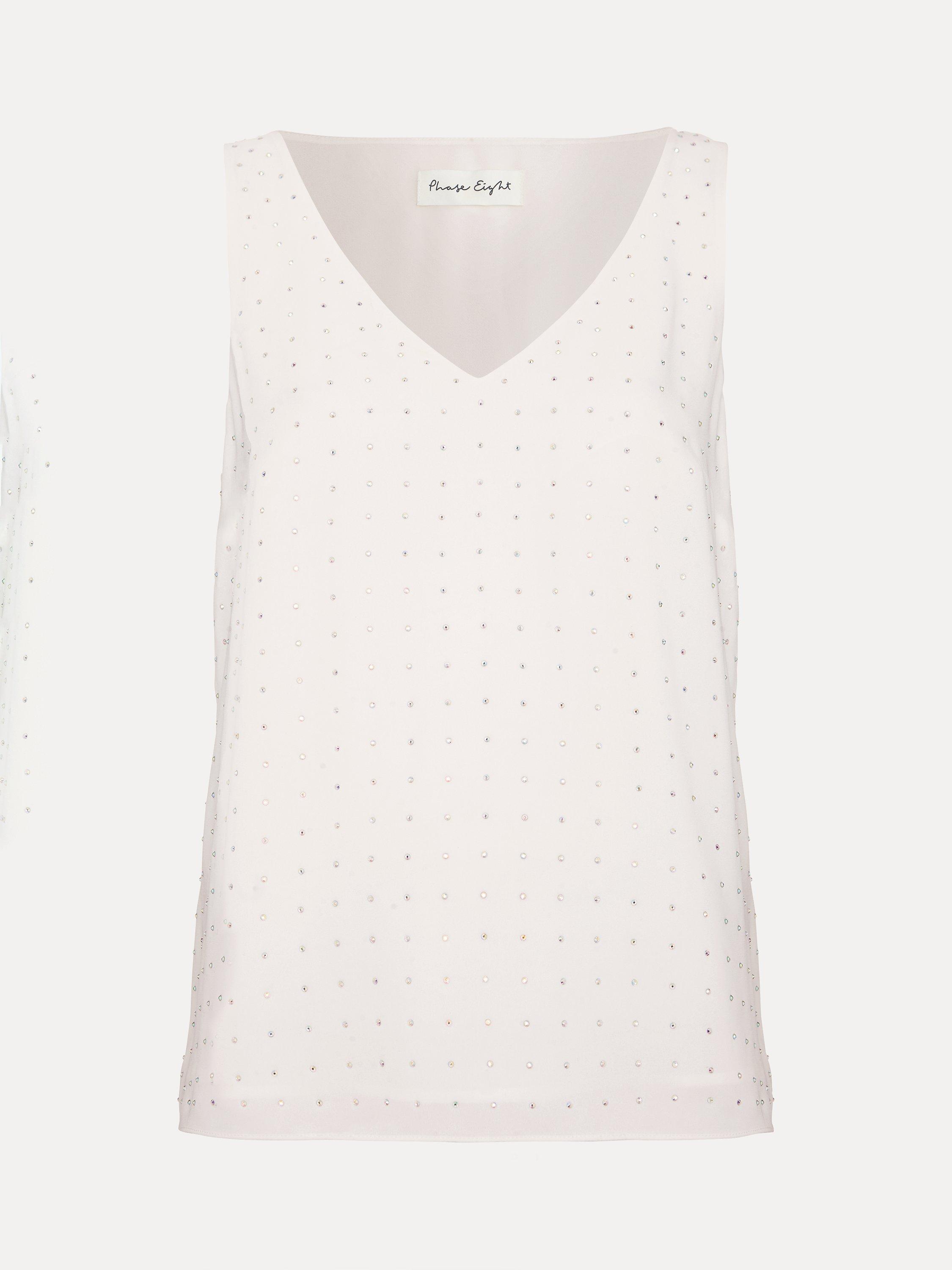 Product image 6 of 8, which shows Phase Eight Hayley Hotfix Vest Top, Nude, 8