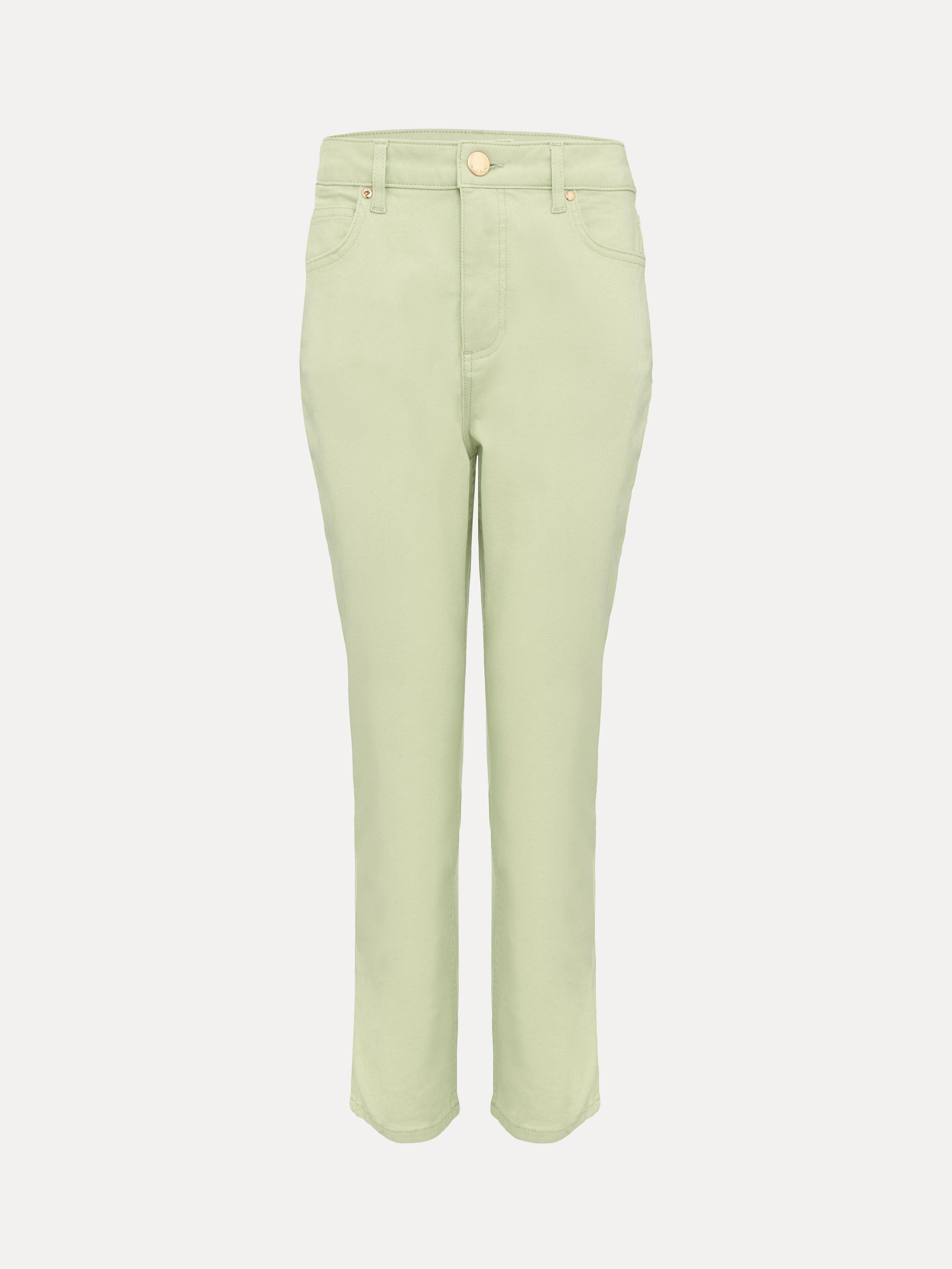 Product image 5 of 8, which shows Phase Eight Lindsey Cropped Straight Leg Jeans, Green, 18