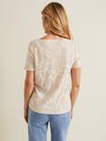 Phase Eight Nia Cotton Linear Print Top, Neutral