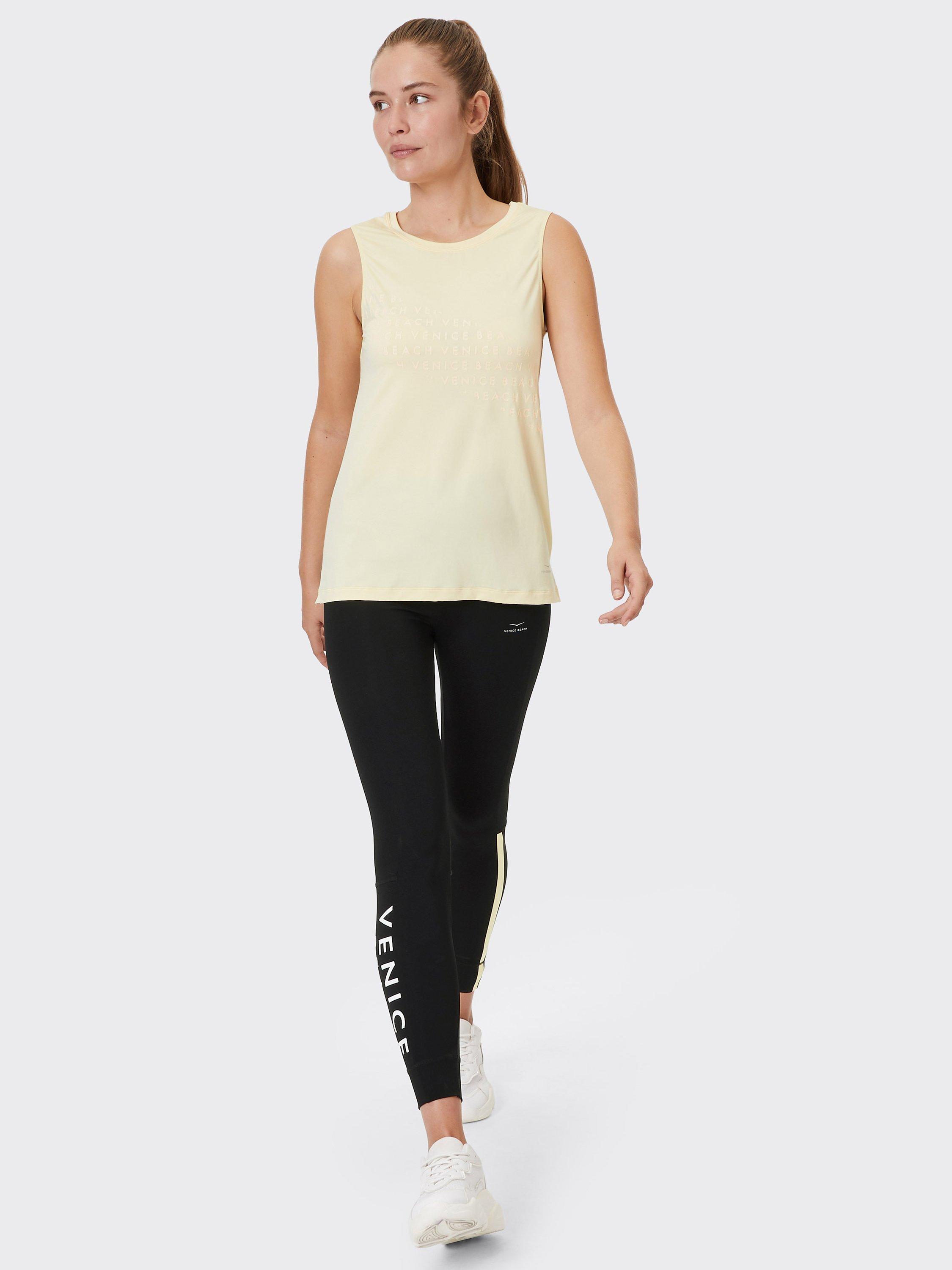 Product image 3 of 7, which shows Venice Beach Romina 1/1 Leggings, Black/Sunshine, XS