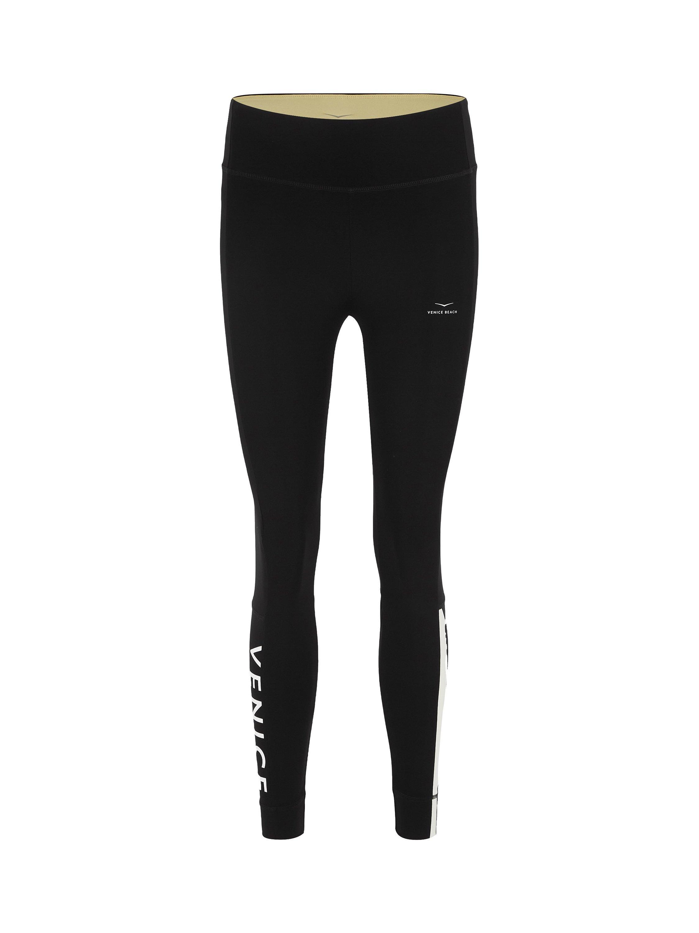 Product image 4 of 7, which shows Venice Beach Romina 1/1 Leggings, Black/Sunshine, XS
