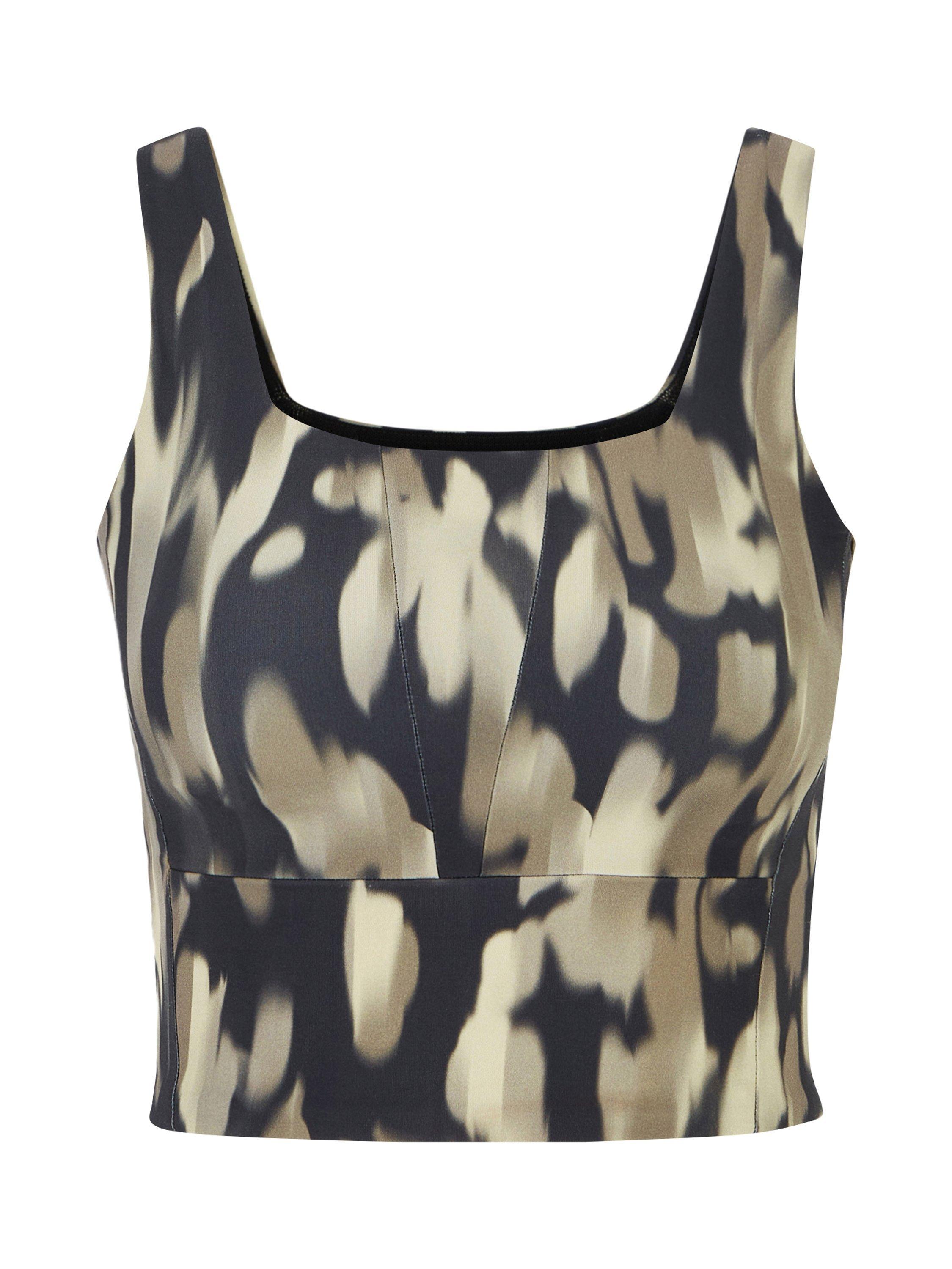 Product image 4 of 7, which shows Venice Beach Aaliyah Cropped Sports Top, AOP Desert Tone, S