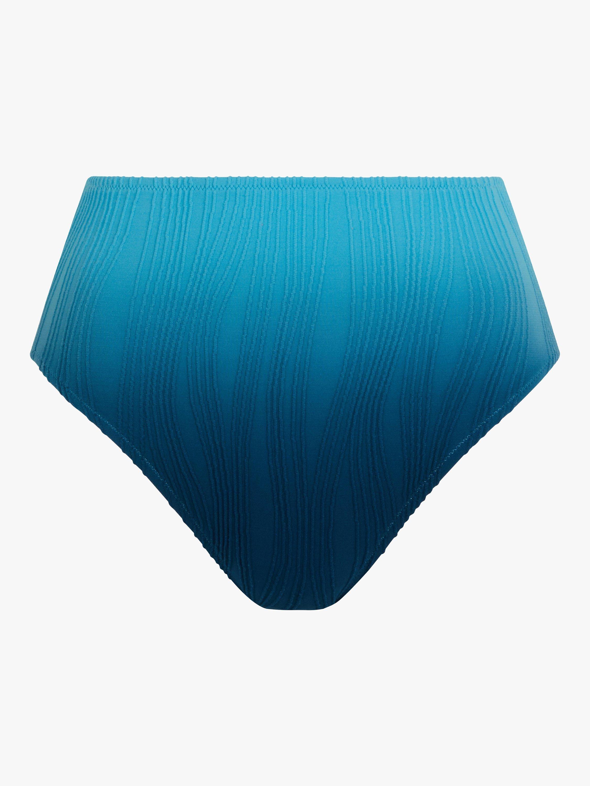 Product image 4 of 4, which shows Chantelle Pulp Swimwear Textured Full Brief Bikini Bottoms, Blue Tie Dye, One Size