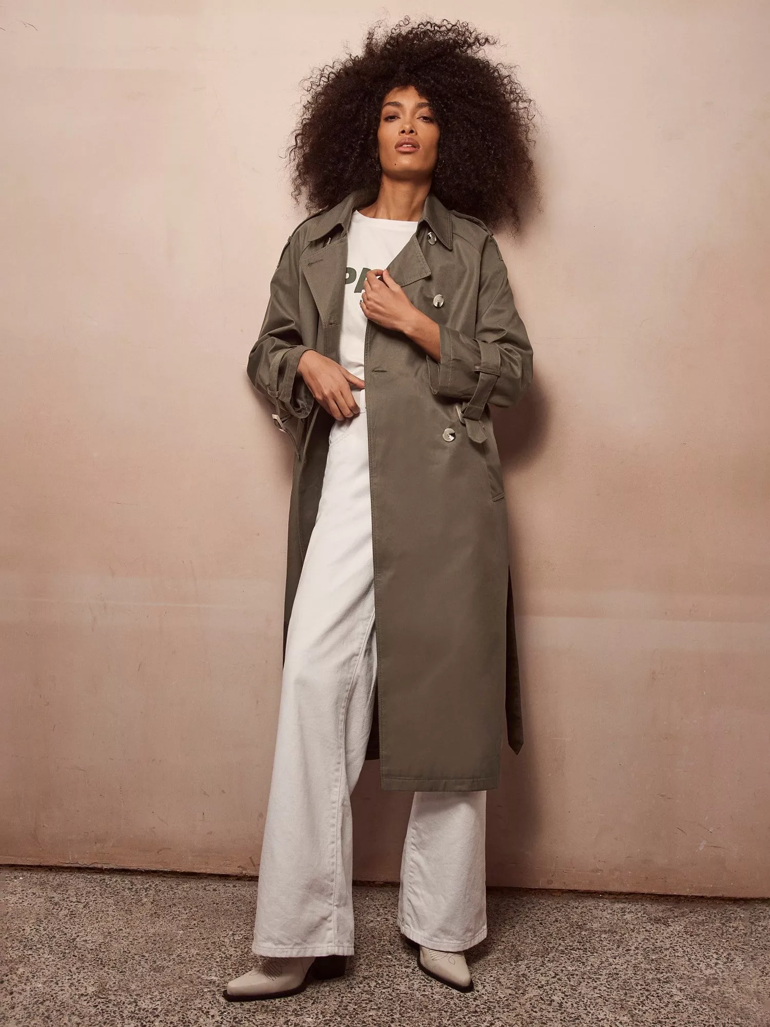 Mint green trench coat hotsell