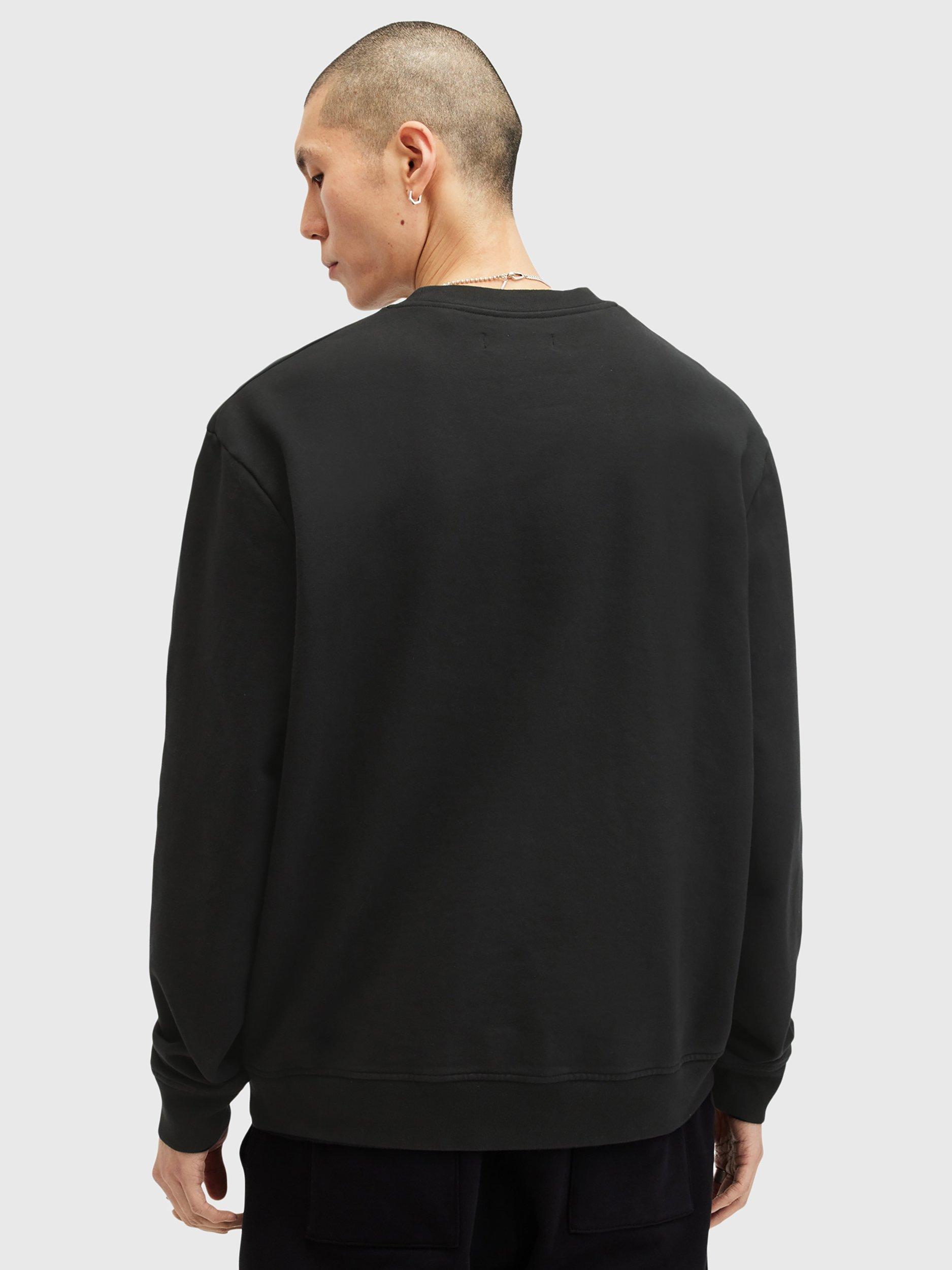 Product image 2 of 6, which shows AllSaints Biggy Organic Cotton Crew Neck Sweatshirt, Jet Black, L