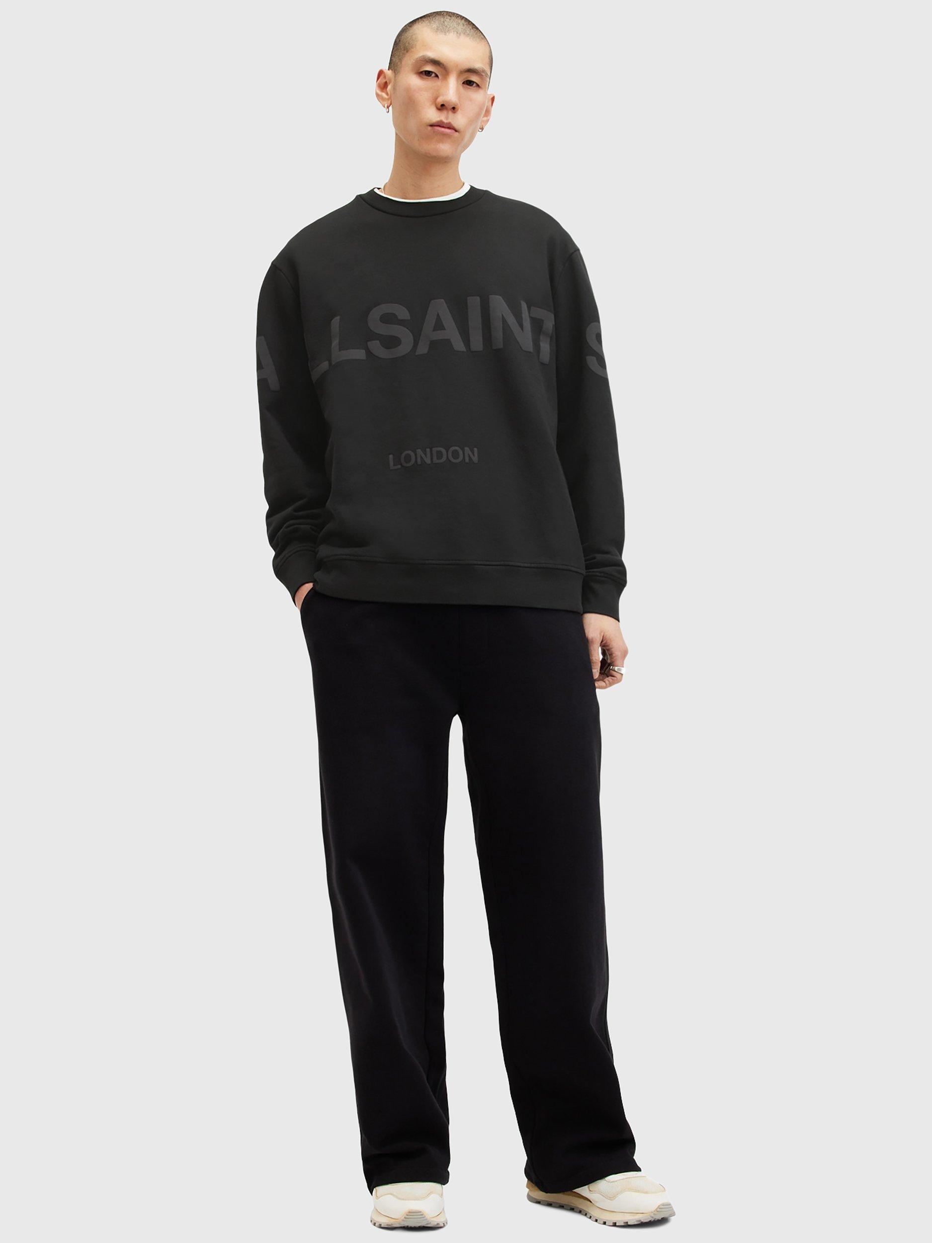 Product image 3 of 6, which shows AllSaints Biggy Organic Cotton Crew Neck Sweatshirt, Jet Black, L