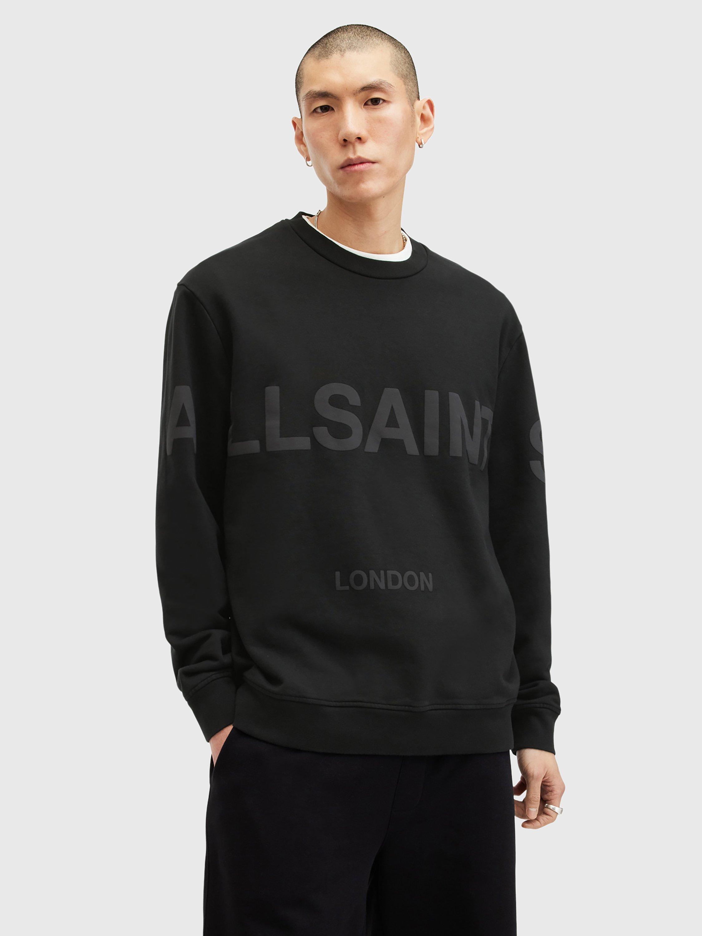 Product image 6 of 6, which shows AllSaints Biggy Organic Cotton Crew Neck Sweatshirt, Jet Black, L