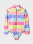 Crew Clothing Kids' Long Sleeve Stripe Swimsuit, Multi