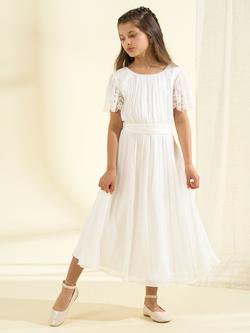 Angel & Rocket Kids' Aria Lace Sleeve Maxi Dress, White - view 2, White