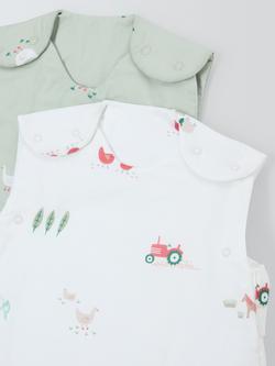 John Lewis Little Farm Baby Sleeping Bag, 2.5 Tog, Pack of 2, Multi - view 2, Multi