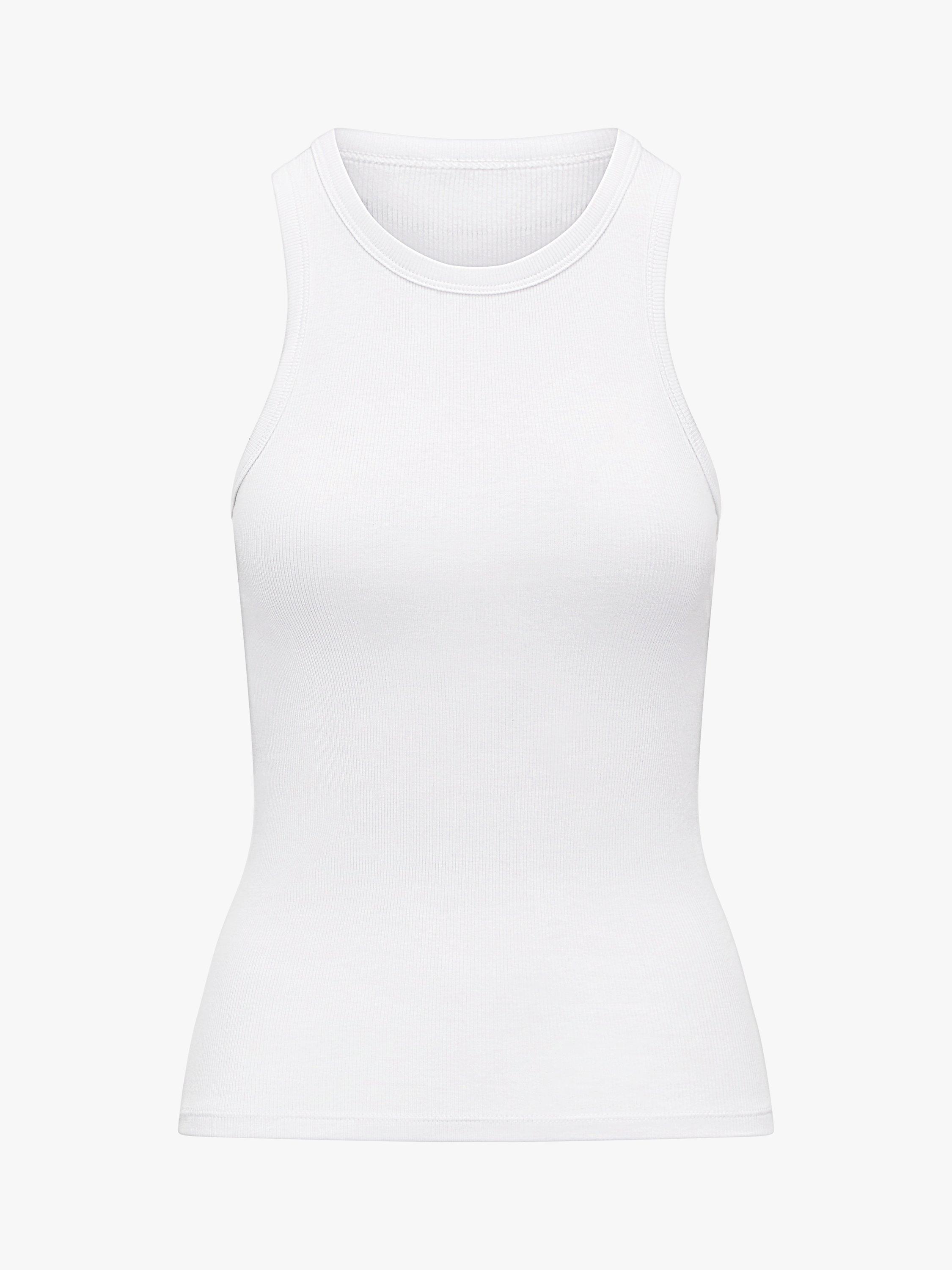 Product image 4 of 4, which shows Nudea The Organic Cotton Racerback Vest, White, XS