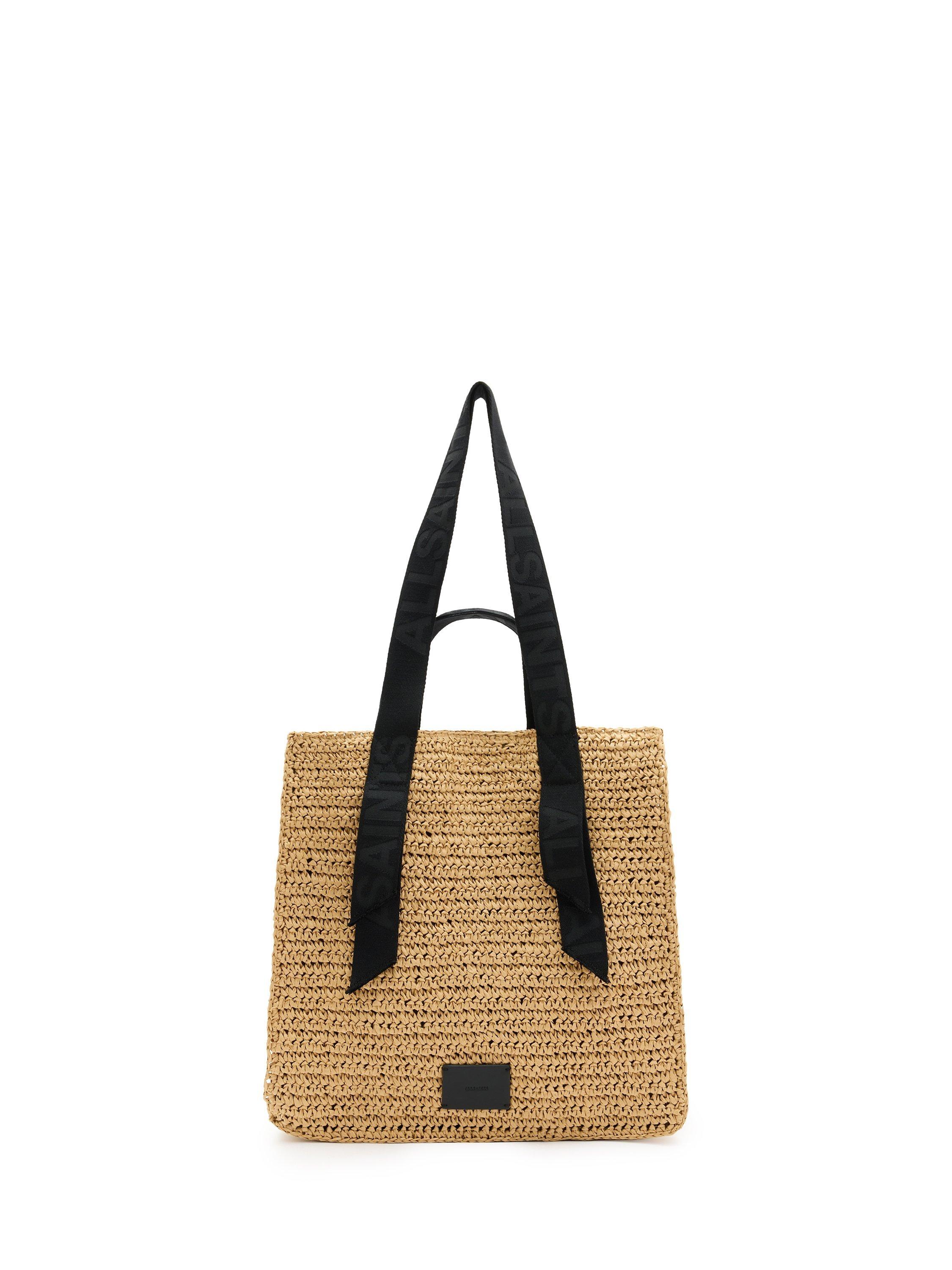 AllSaints Lullah Tote Bag, Almond/Black, One Size