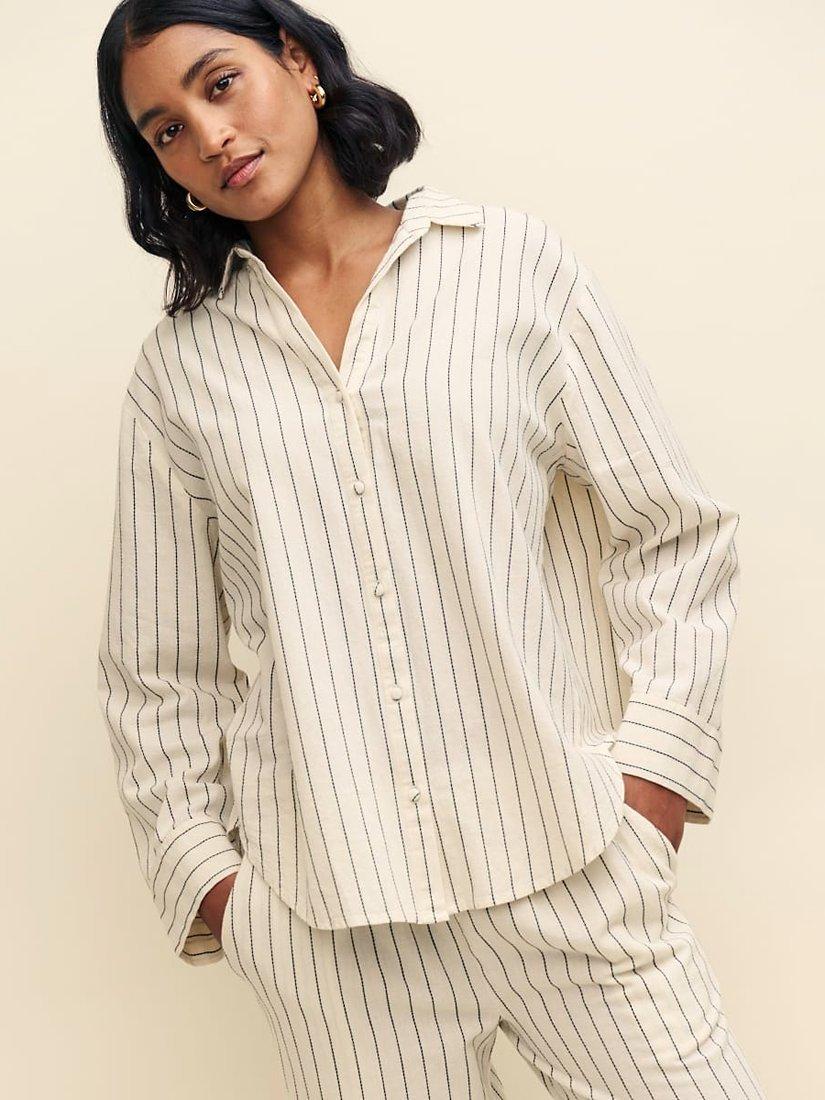 Nobody's Child Petite Tamar Pinstripe Shirt, Cream
