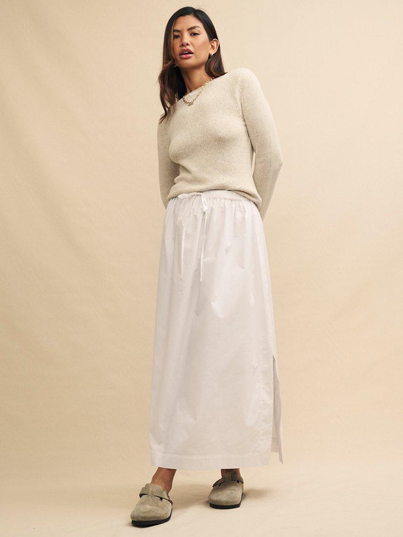 Nobody's Child Jo Cotton Poplin Midaxi Skirt, White