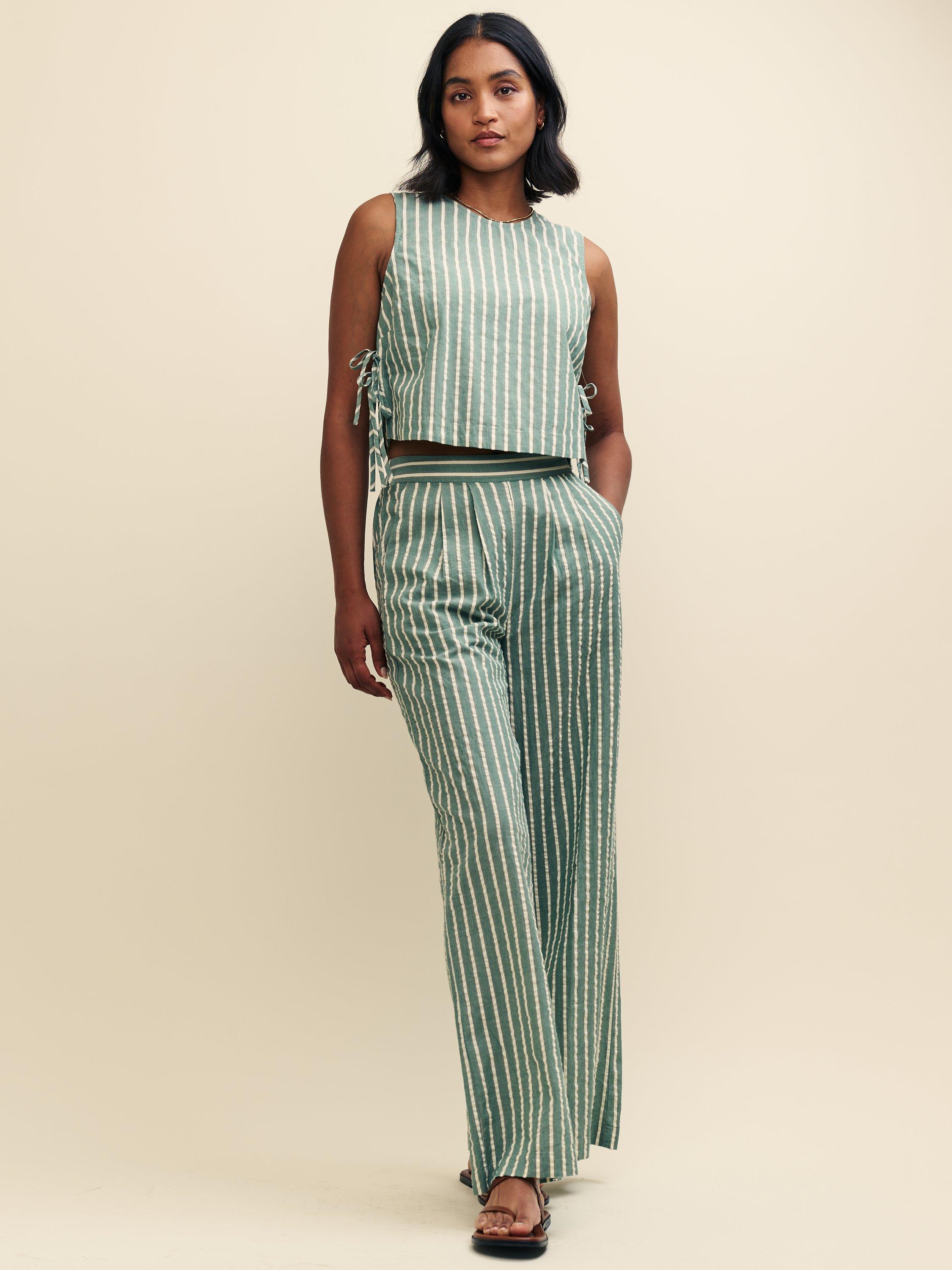 Nobody's Child x Happy Place by Fearne Cotton Ria Stripe Top, Green
