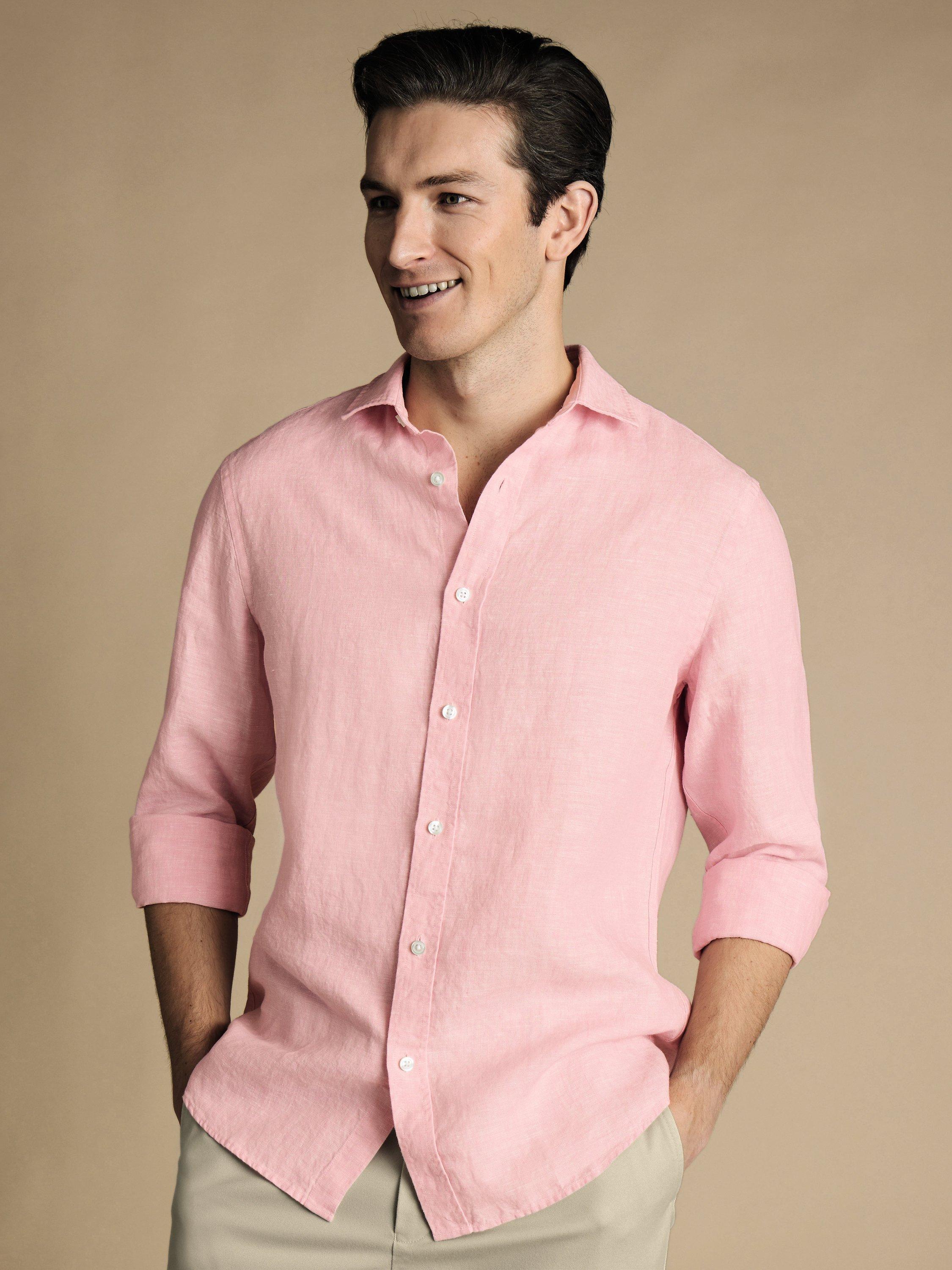 Charles Tyrwhitt Linen Short Sleeve Slim Fit Shirt