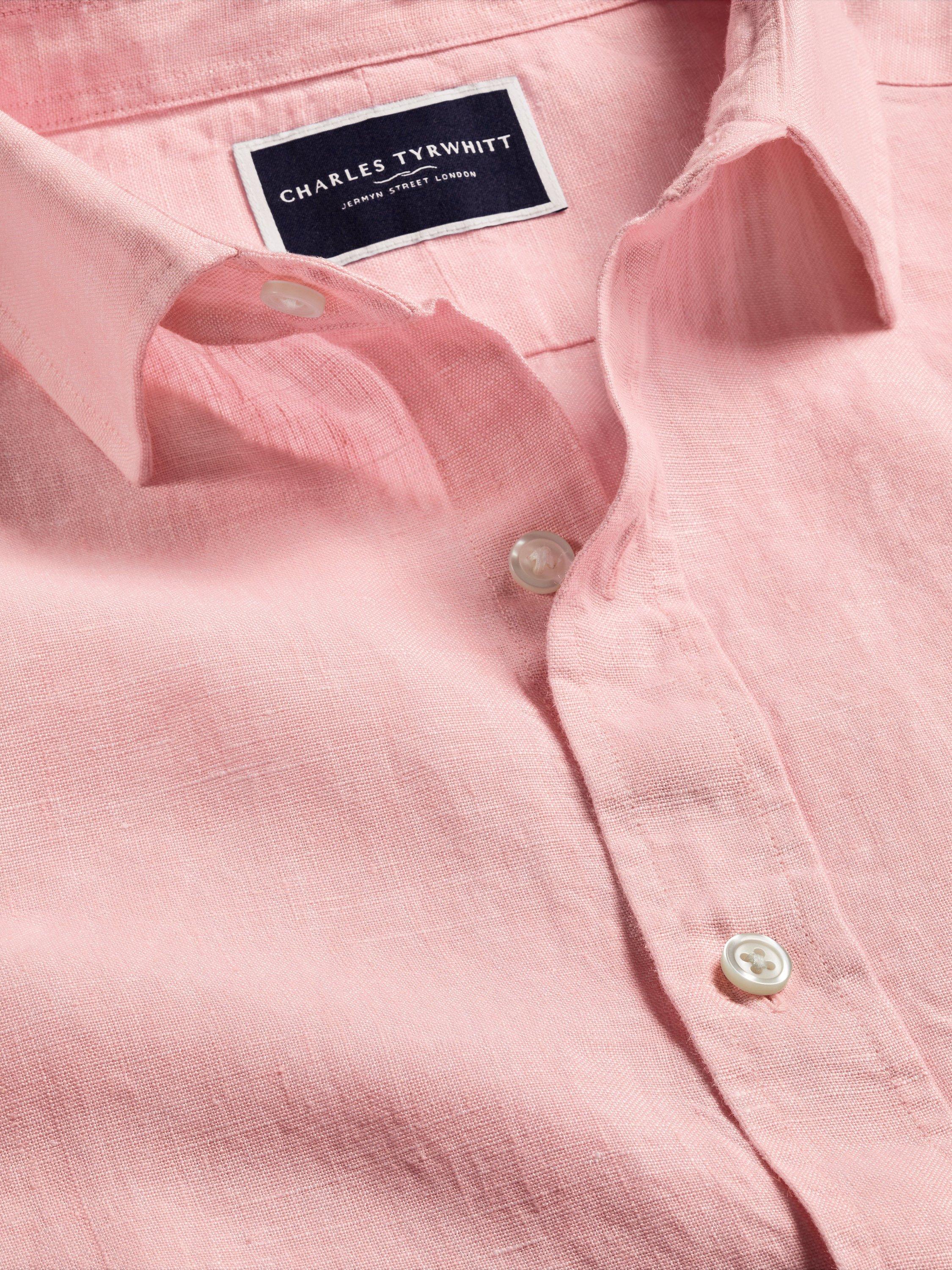 Charles Tyrwhitt Slim Fit Linen Shirt, Pink, S