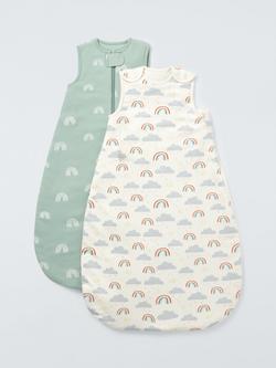 John Lewis Baby Rainbow Weather Sleeping Bag, 1.5-2.5 Tog, Pack of 2, Multi, Multi