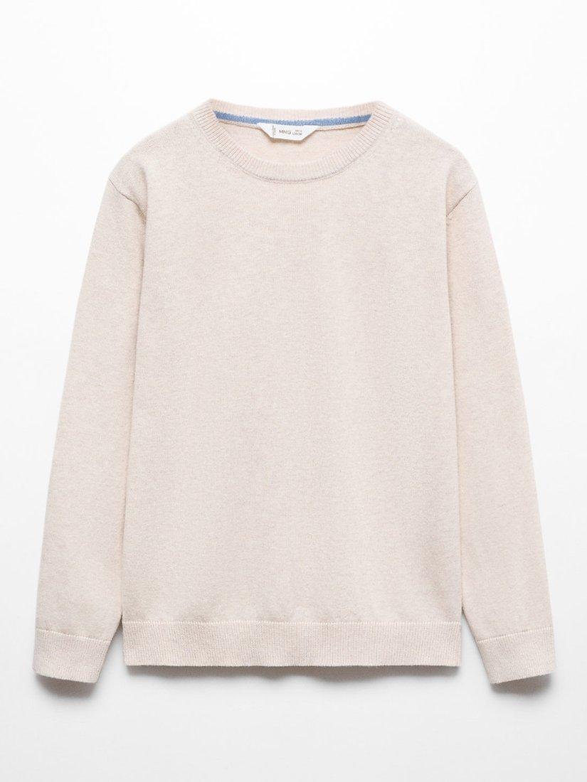 Mango Kids' Dingo Cotton Fine Knit Jumper, Light Pastel Brown