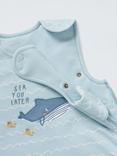 John Lewis Baby Whale Embroidered Cotton Sleeping Bag, 2.5 Tog
