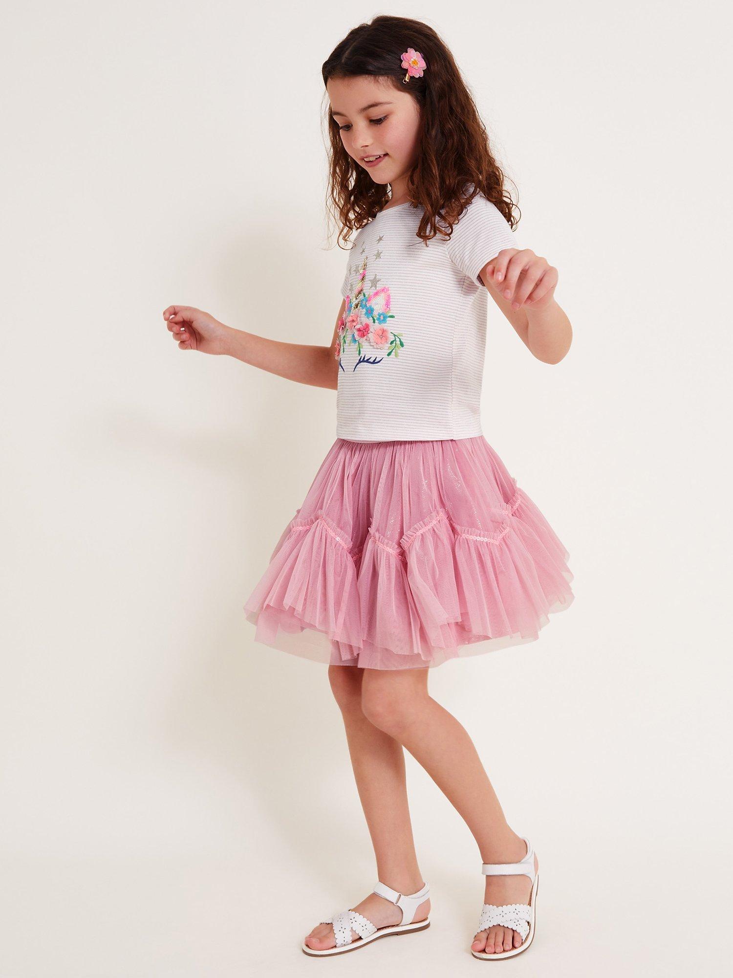 Monsoon Kids' Unicorn Head Top and Skirt Set