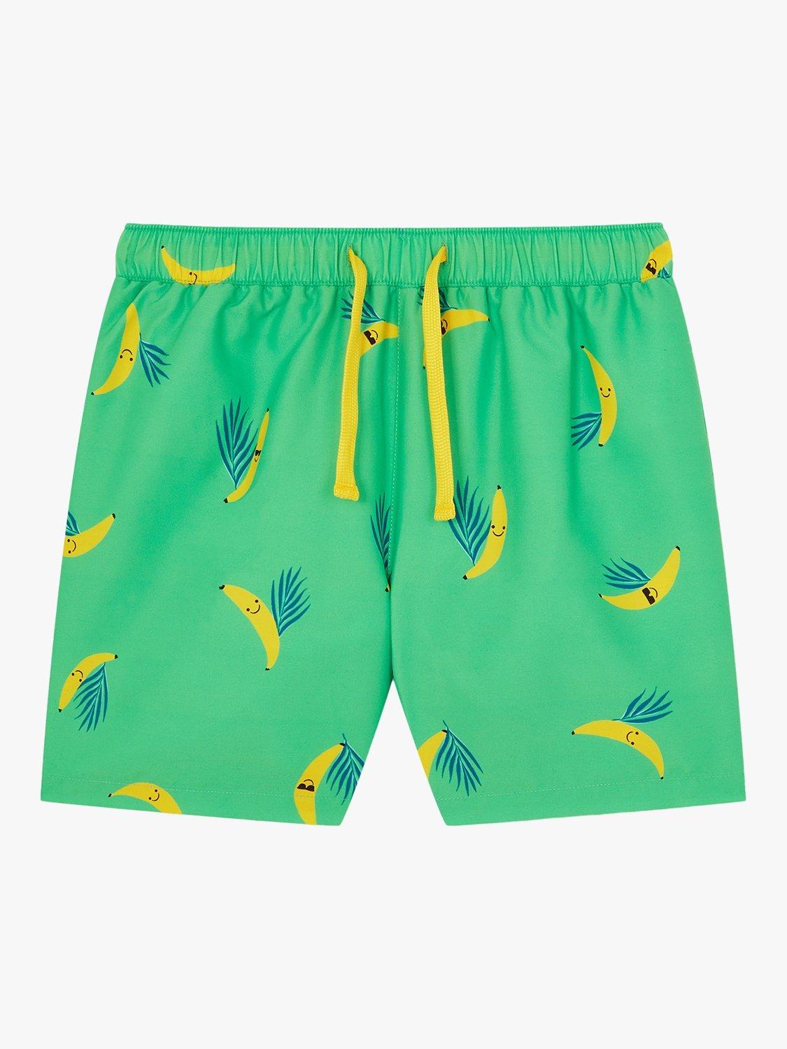 Angels by Accessorize Kids' Banana Print Swim Shorts, Green/Multi