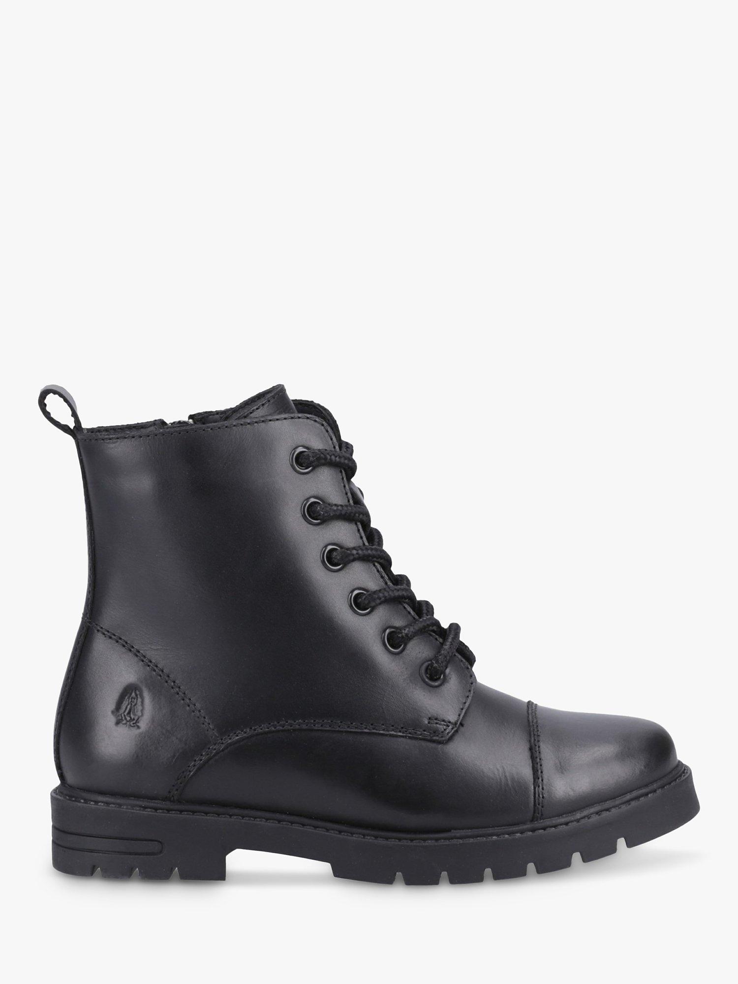 Product image 1 of 4, which shows Hush Puppies Kids' Lauren Senior Leather Boots, Black, 5