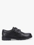 Hush Puppies Kids' Barry Senior Leather Rip Tape Shoes, Black