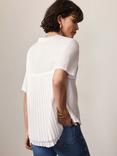 Mint Velvet Pleated Back T-Shirt, White Ivory