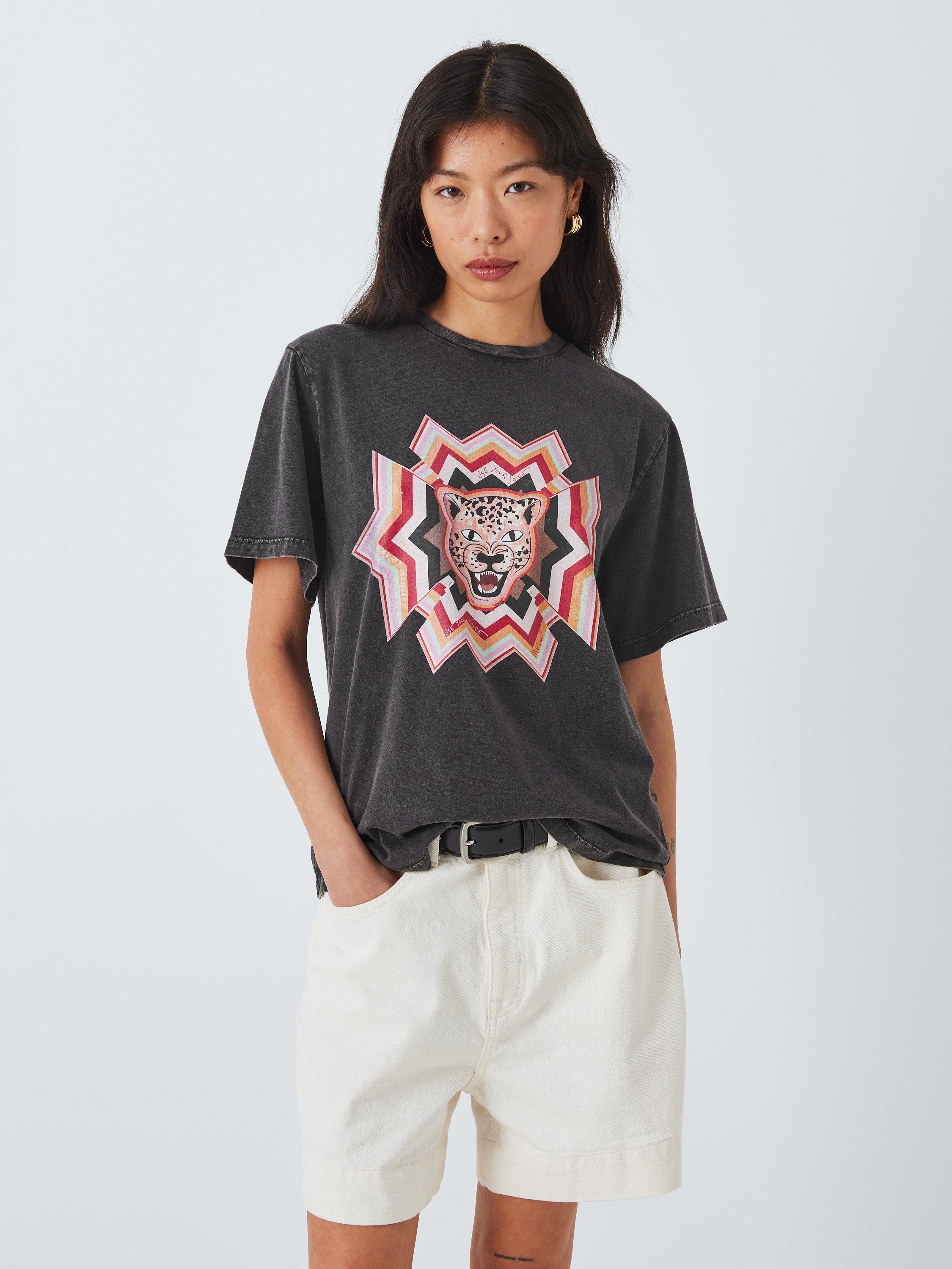 Hayley Menzies Psychedelic Leopard Print T-Shirt, Black