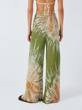 Hayley Menzies Metallic Tie Dye Wide Leg Trousers, Cactus Green