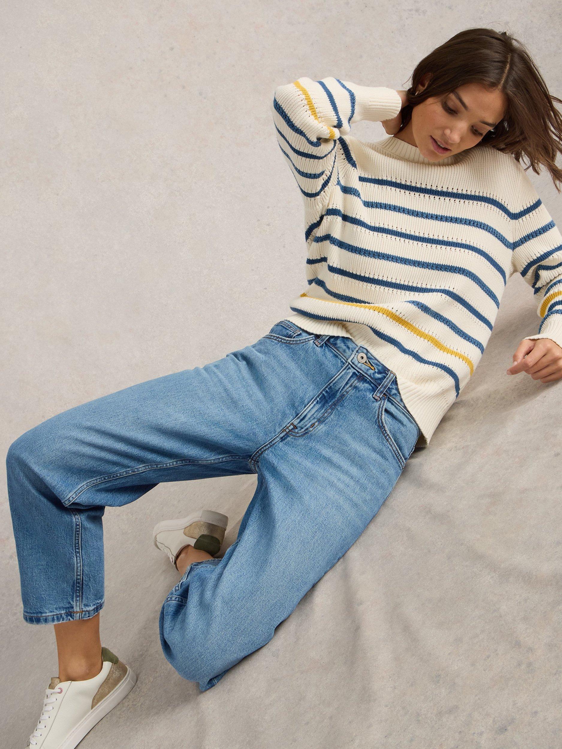 Product image 4 of 7, which shows White Stuff Charlie Straight Crop Jeans, Mid Denim, 18