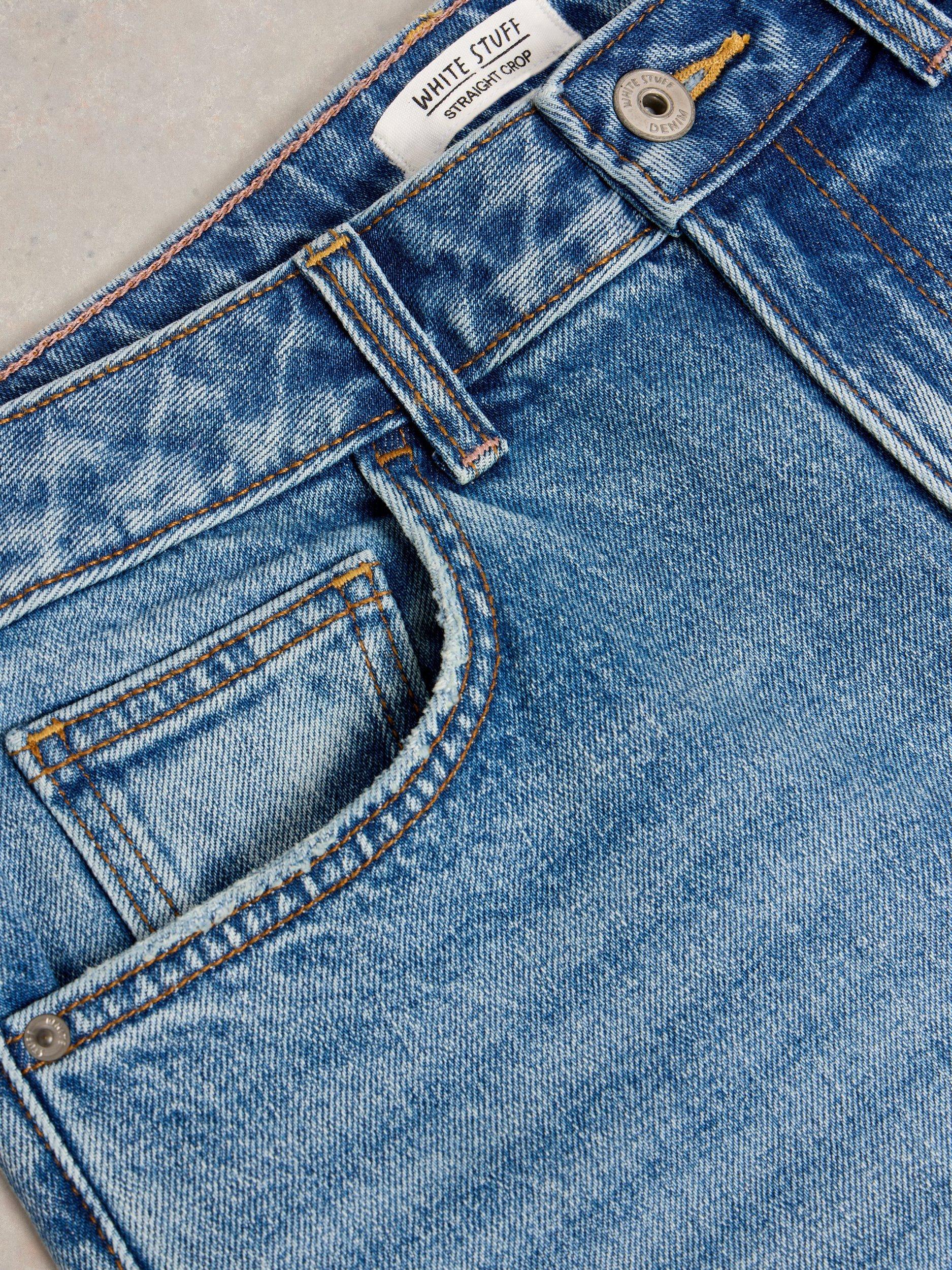 Product image 6 of 7, which shows White Stuff Charlie Straight Crop Jeans, Mid Denim, 18