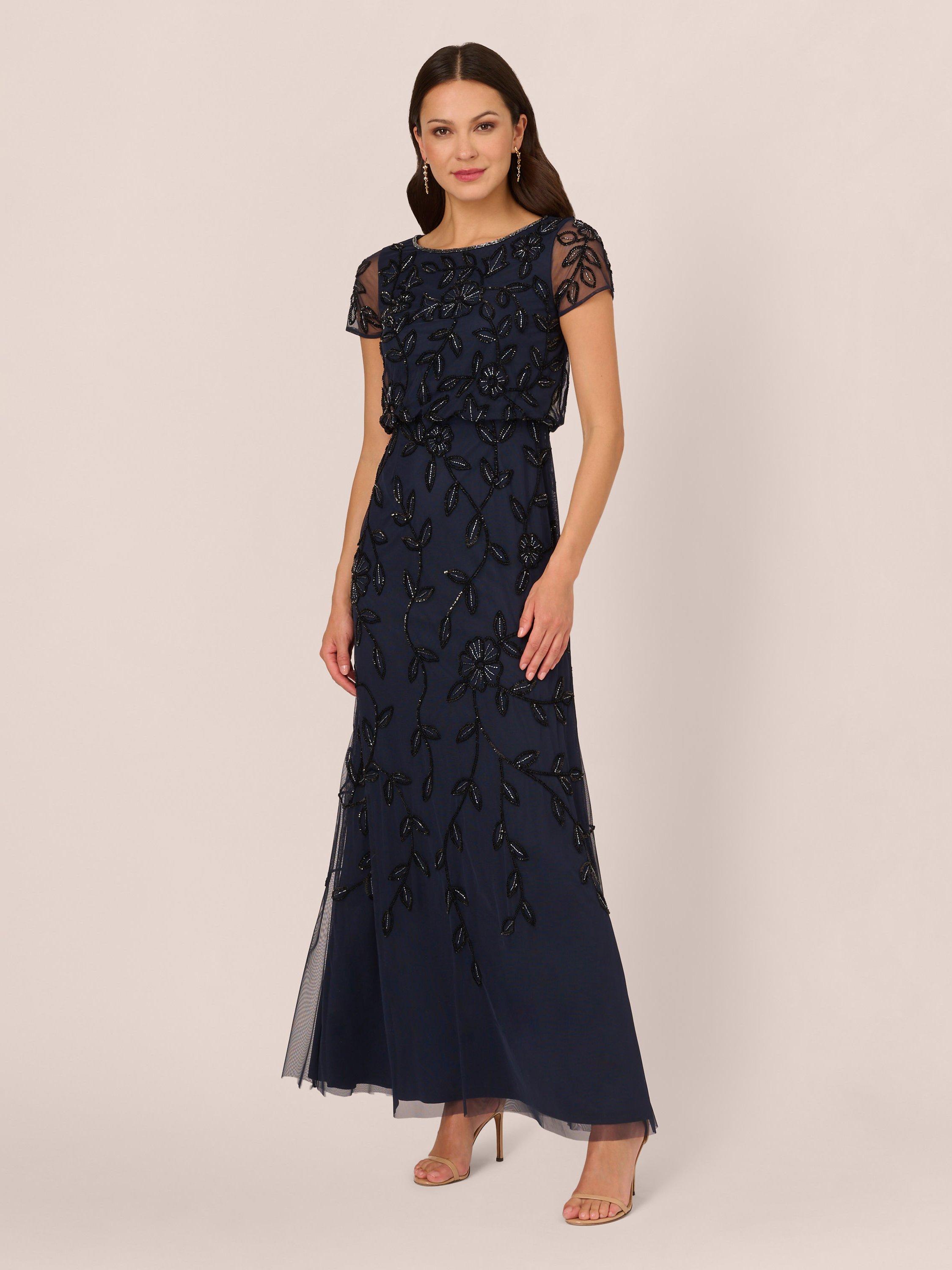 Adrianna papell long blouson dress best sale