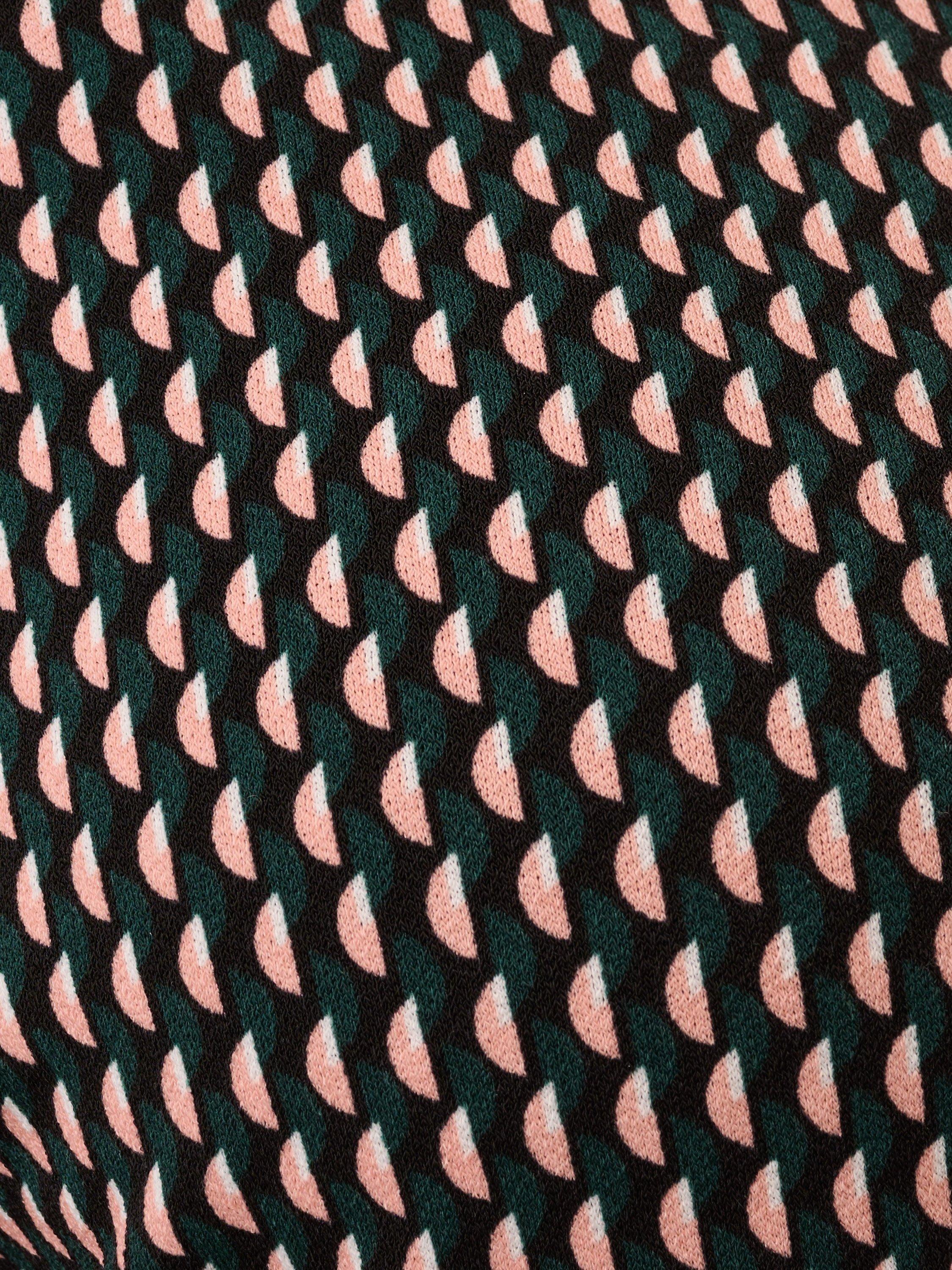 Product image 6 of 6, which shows Adrianna Papell Geometric Print Wrap Knee Length Dress, Hunter, L