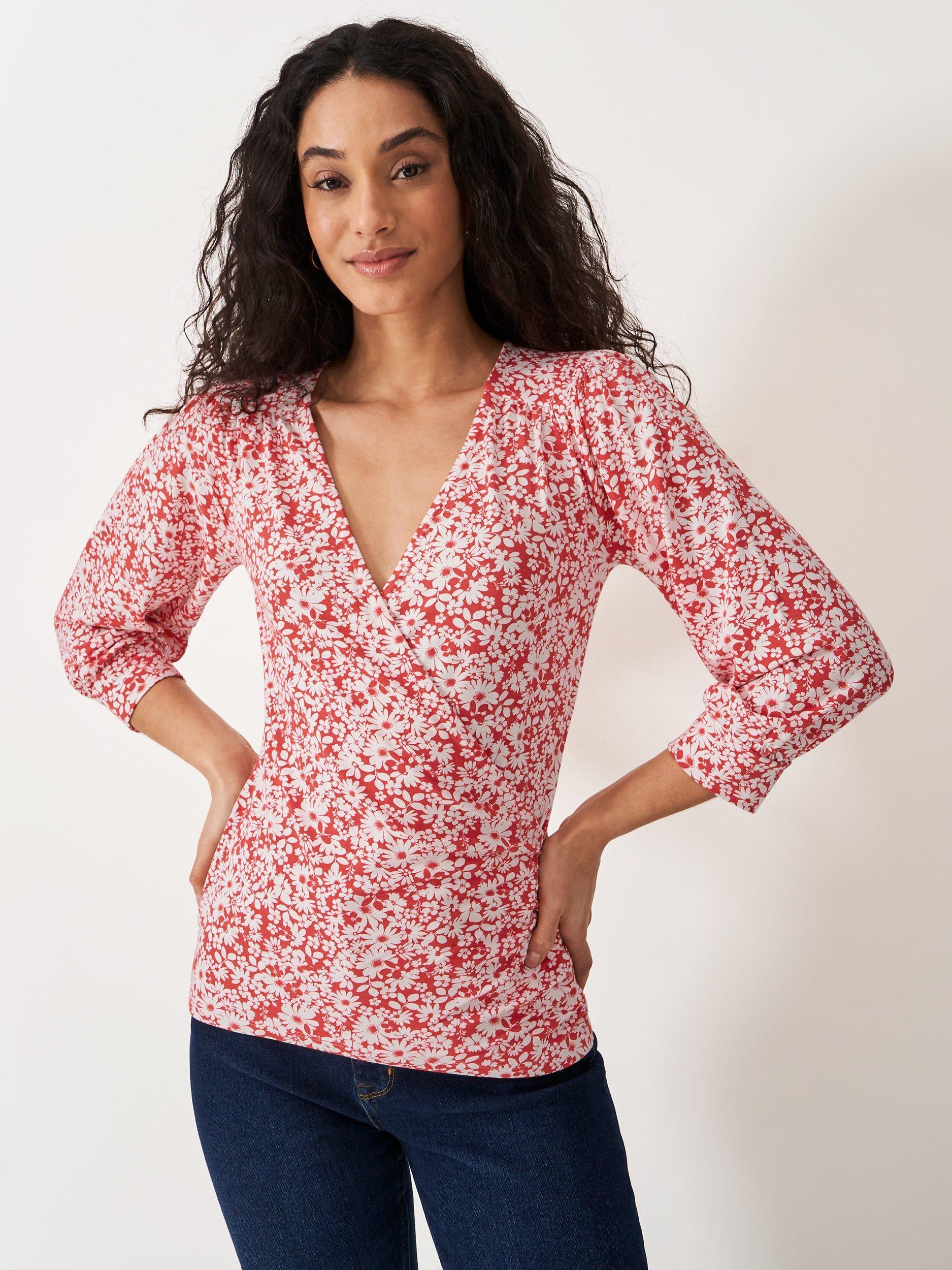 Crew Clothing Wrap Top, Bright Red