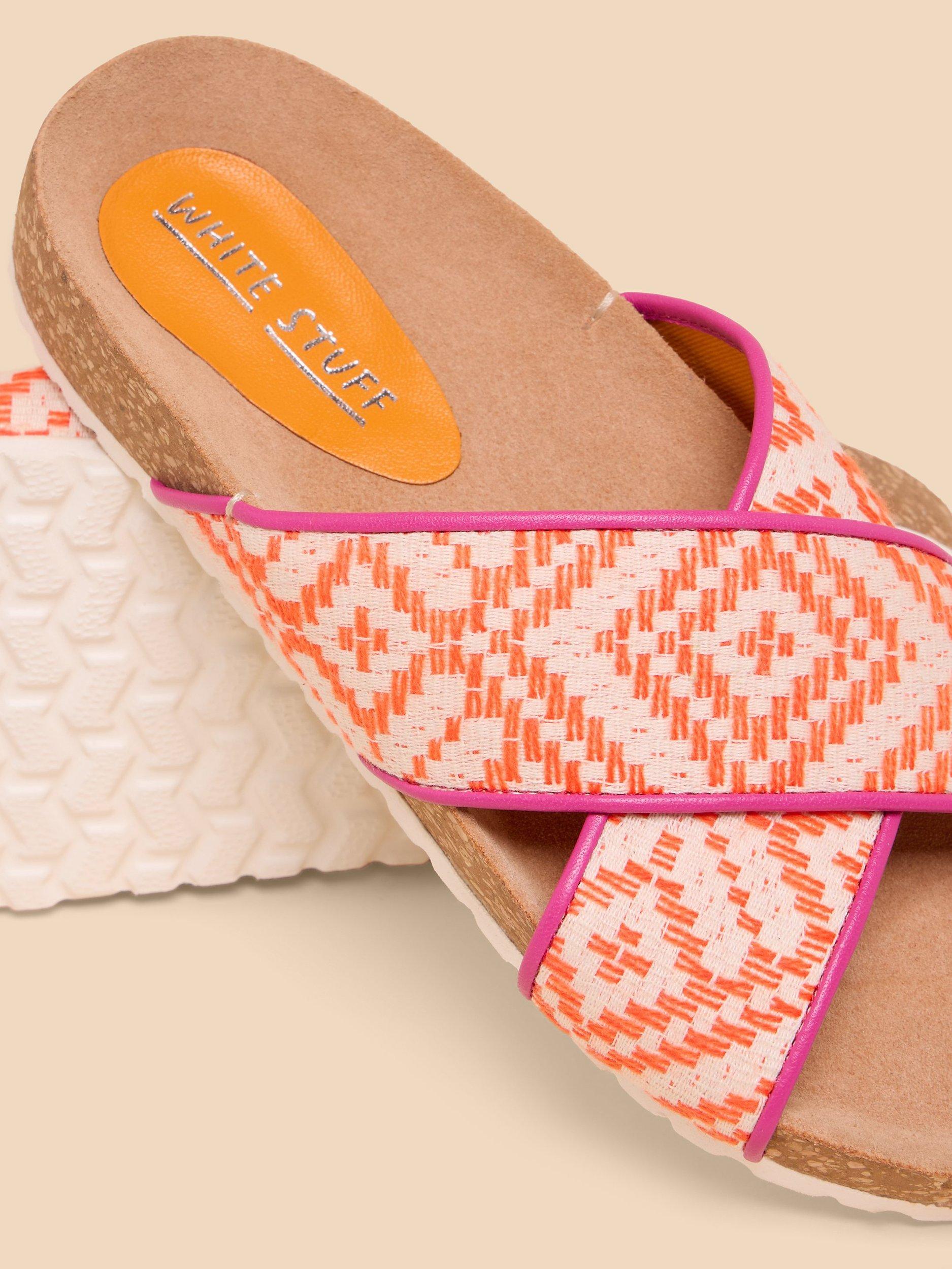 Product image 3 of 4, which shows White Stuff Poppy Slider Sandals, Orange/Multi, 6